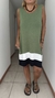 Vestido Mar de modal tri color verde musgo, blanco y negro con bolsillos - comprar online