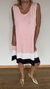 Vestido Mar de modal tri color rosa, blanco y negro con bolsillos