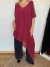 Vestido / Tunica Rosalia de gasa con strass bordó - Andra Urgat