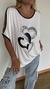 Remeron Triple Corazon blanco con bordes lurex de modal - tienda online