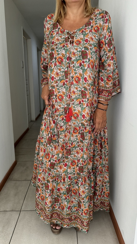 Vestido seda de India evase 893 I