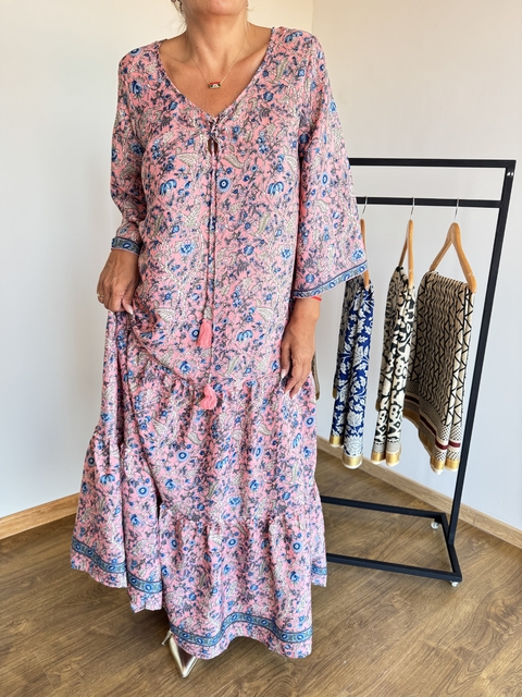 Vestido seda de India evase 893 C