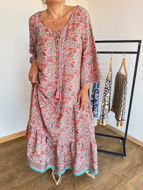 Vestido seda de India evase 893 J