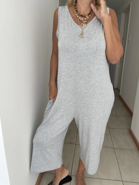 Mono Sol de modal elastizado gris melange capri