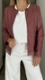 Campera Trinidad de gabardina con strass rosa oscuro