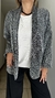 Blazer Bilbao de lurex negro tramado print - Andra Urgat