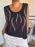 Musculosa Sisi de modal con mini strasses negra
