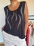 Musculosa Sisi de modal con mini strasses negra en internet