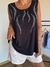 Musculosa Sisi de modal con mini strasses negra - comprar online