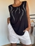 Musculosa Sisi de modal con mini strasses negra - tienda online