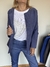 Campera Trinidad de bengalina foil lisa azul - comprar online