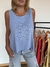 Musculosa Lola de lino elastizado azulino en internet