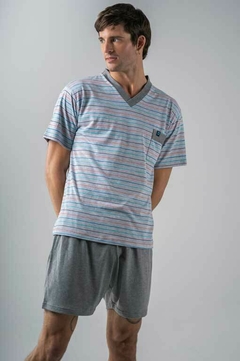Pijama de jersey rayado con bolsillo Art 750