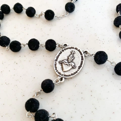 Terço "Detém-te” de veludo - Com Oração