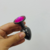 Auriga: plug color plomo con joya fucsia | Small