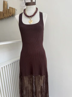 VESTIDO DE HILO Y ENCAJE