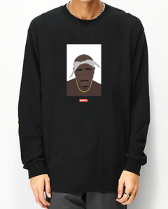 CAMISETA MANGA LONGA TUPAC ''BACKGROUND WHITE''
