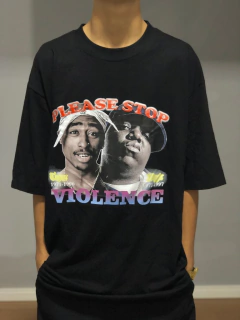 CAMISETA PREMIUM MKS - PLEASE STOP VIOLENCE - TUPAC & BIGGIE - comprar online