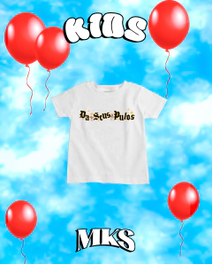CAMISETA INFANTIL - DA SEUS PULOS LETREIRO PRETO E DOURADO