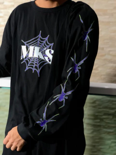 CAMISETA MANGA LONGA - MKS ARANHA - MANGA E COTOVELO