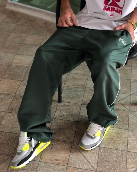 CALÇA DE TACTEL SIMPLES 2.0 VERDE - LOGO REFLETIVO