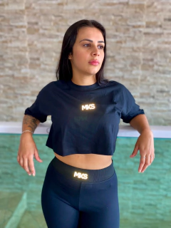 CONJUNTO CROPPED E CALÇA LEGGING '' MKS LOGO TRADICIONAL REFLETIVO ''