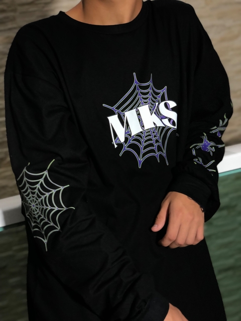 CAMISETA MANGA LONGA - MKS ARANHA - MANGA E COTOVELO