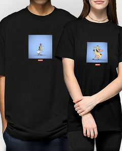 CONJUNTO CAMISETA DE CASAL '' VACA E O FRANGO ''