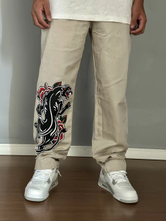 CALÇA MKS PANTERA DE SARJA COM CORTE RETO - comprar online