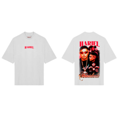 CAMISETA PREMIUM MC HARIEL LETRAS VERMELHAS - ESTAMPA FRENTE E COSTAS na internet