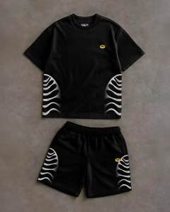 CONJUNTO CAMISETA PREMIUM E SHORT DE MOLETOM '' MKS GRADIENT BLACK METALLIC 'COMPLET ' - comprar online