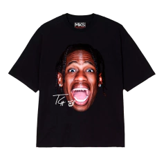 CAMISETA PREMIUM TRAVIS SCOTT WITH OPEN MOUTH FACE - comprar online