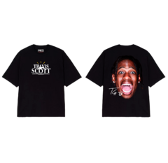 CAMISETA PREMIUM TRAVIS SCOTT ASTRO ESTAMPA FRENTE E COSTAS WITH OPEN MOUTH FACE - comprar online