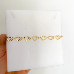 Pulseira elos corações infantil