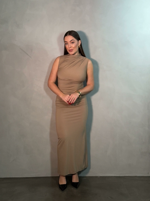 VESTIDO LONGO DRAPEADO - comprar online