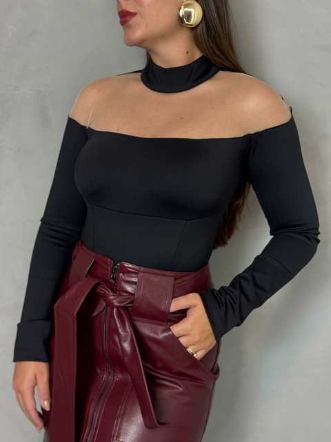 BODY COM TULE MANGA LONGA. - comprar online