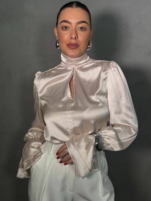 BLUSA CETIM ML C/AMARRAÇÃO BY.V - comprar online