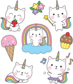 Tatuagem Temporária - Gatinho Unicórnio
