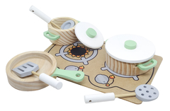 Kit Panelas com Utensílios - Branco e Menta