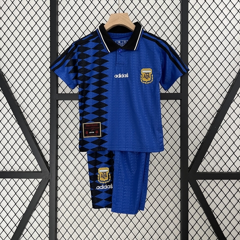 Kit Infantil Retro Seleção Argentina II - 1994