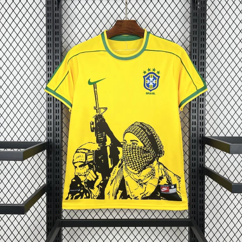 Camisa Retro Seleção Brasil x Pró-Palestina - 1998