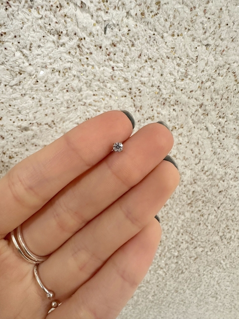 Piercing Reto Ponto de Luz Labret 3mm x 11mm em Aço