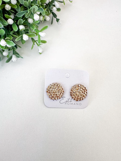 Brinco Botão Dourado 19mm - Banhado a Ouro