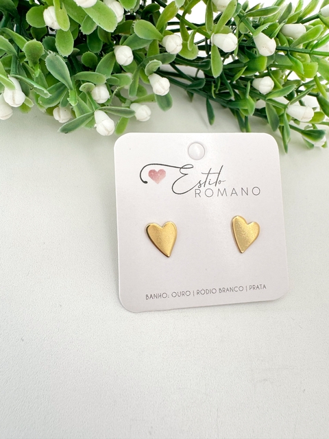 Brinco Coração Orgânico Banhado a Ouro