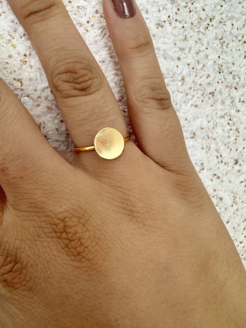 Anel Regulável Círculo Liso - Banhado a Ouro