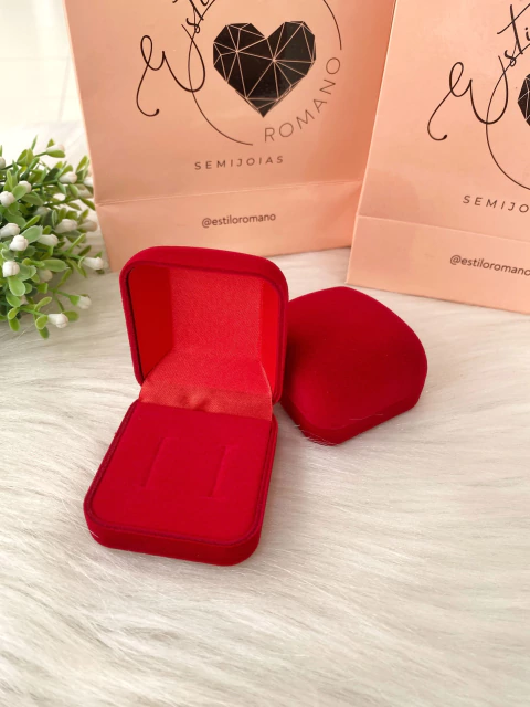 Caixinha Aveludada Vermelha