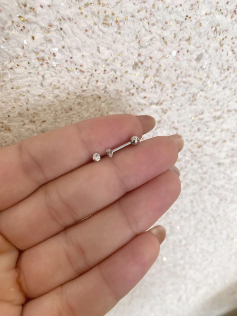 Piercing Microbell Reto Zircônia 3mm - Aço