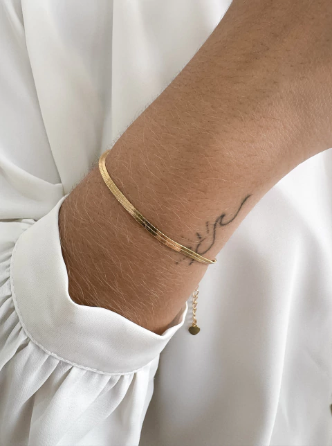 Pulseira Chapeada 2,5mm - Banhado a Ouro