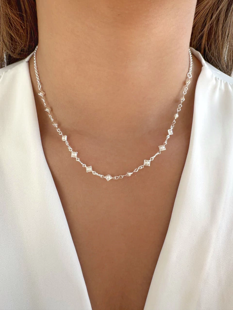 Choker Pérolas Delicadas - Banhado a Prata