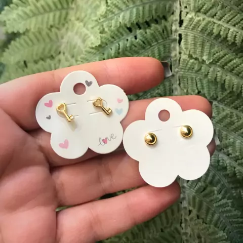 Brinco Infantil Chave - Banhado a Ouro 22k